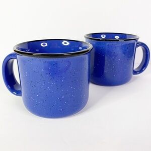 Vintage Marlboro Blue Stoneware Mug Set of 2